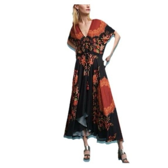 Anthropologie FARM Rio XS Marlow Floral Maxi Dress - Picture 1 of 15